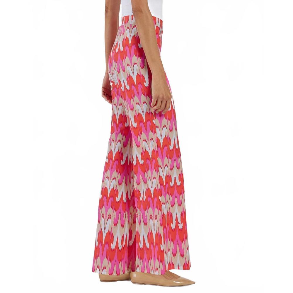NEW JUDE CONNALLY nicolette pull-on wide-leg pants in paradise ikat peony - Picture 3 of 4